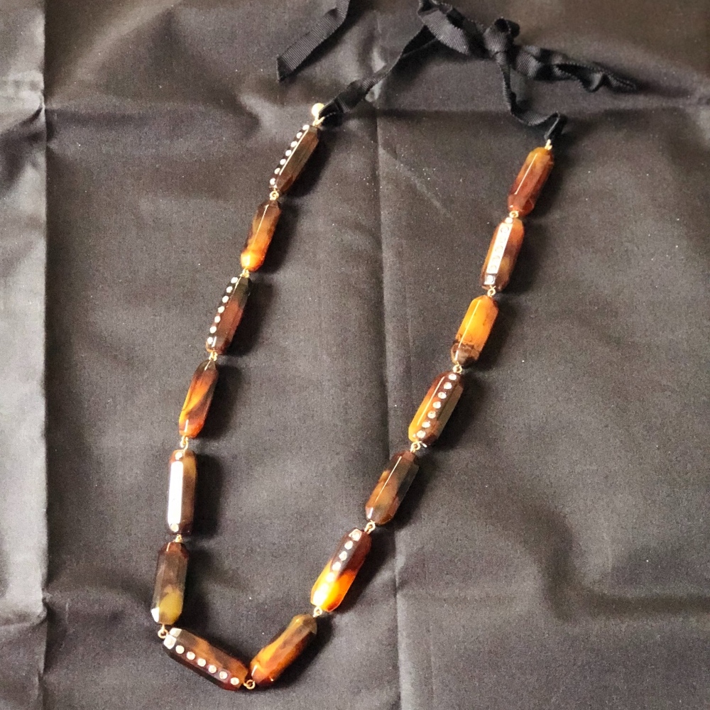 J Crew  Lucite and pavé necklace